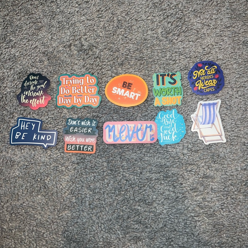 3 for $12 Colorful Motivational Stickers Set